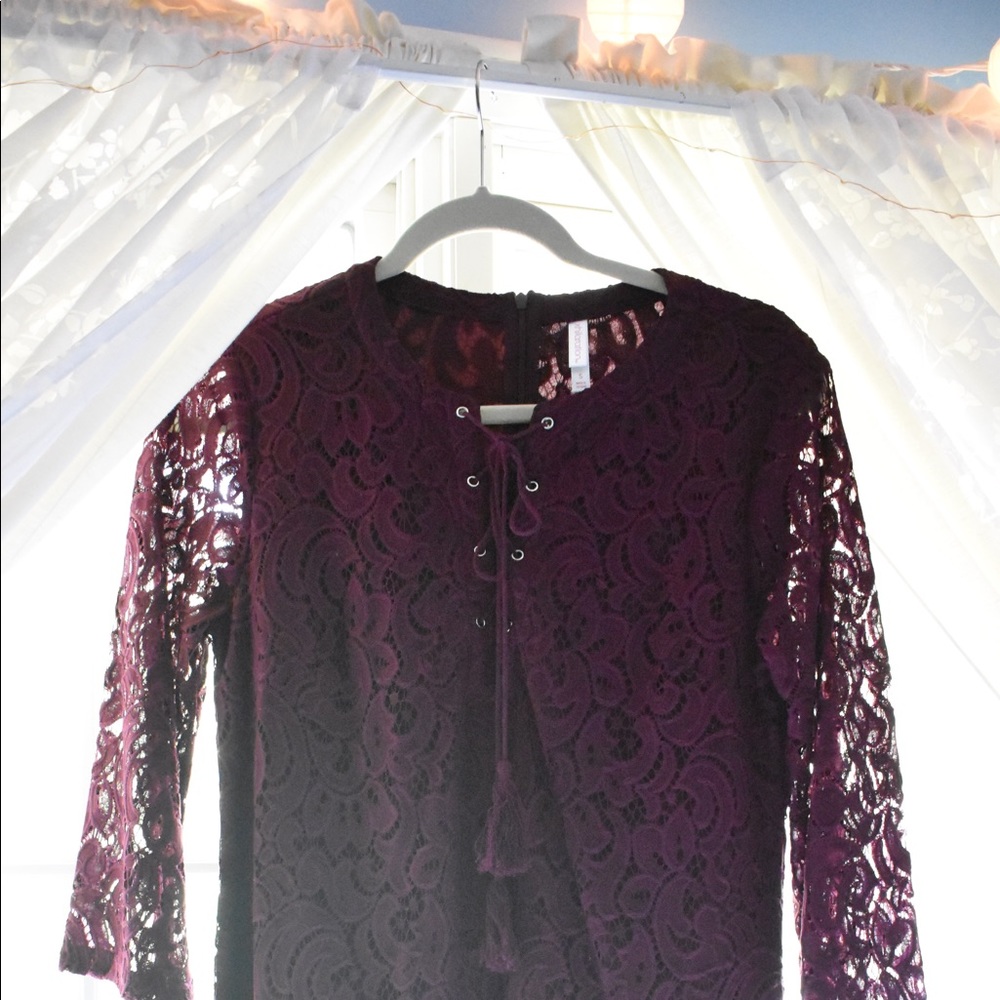 Paisley Lace Maroon Dress